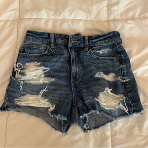 american eagle jean shorts dark wash